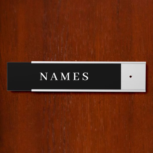 Eenvoudig zwart, aangepaste Jouw naam toevoegen el Deurbordje