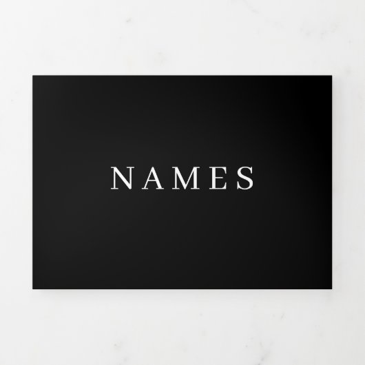 Eenvoudig zwart, aangepaste Jouw naam toevoegen el Drieluik Kaart (Cover)