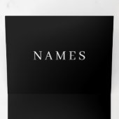 Eenvoudig zwart, aangepaste Jouw naam toevoegen el Drieluik Kaart (Binnenzijde eerst)