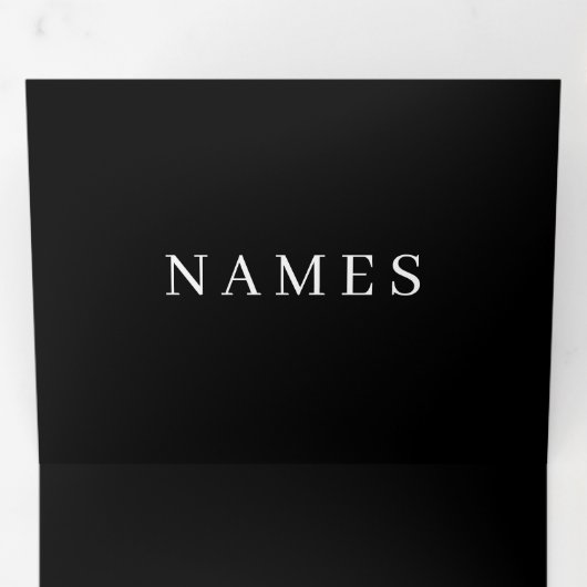 Eenvoudig zwart, aangepaste Jouw naam toevoegen el Drieluik Kaart (Binnenzijde eerst)