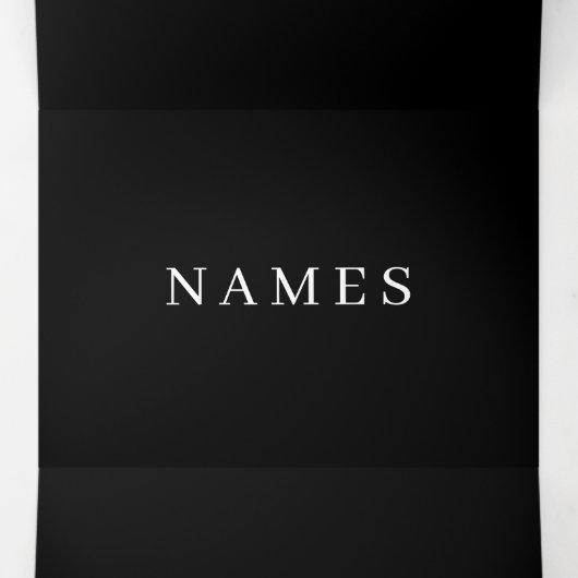 Eenvoudig zwart, aangepaste Jouw naam toevoegen el Drieluik Kaart (Binnenkant midden)