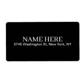 Eenvoudig zwart, aangepaste Jouw naam toevoegen el Etiket (Voorkant)