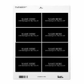 Eenvoudig zwart, aangepaste Jouw naam toevoegen el Etiket (Full Sheet)