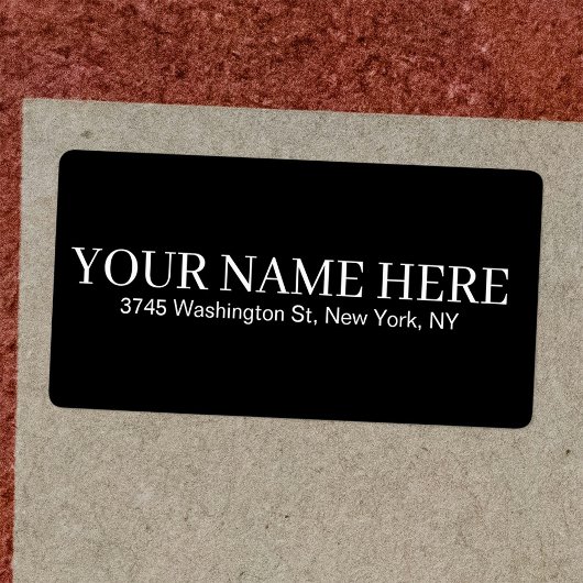 Eenvoudig zwart, aangepaste Jouw naam toevoegen el Etiket
