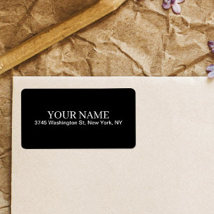 Eenvoudig zwart, aangepaste Jouw naam toevoegen el Etiket