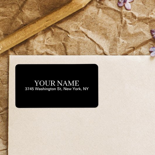 Eenvoudig zwart, aangepaste Jouw naam toevoegen el Etiket