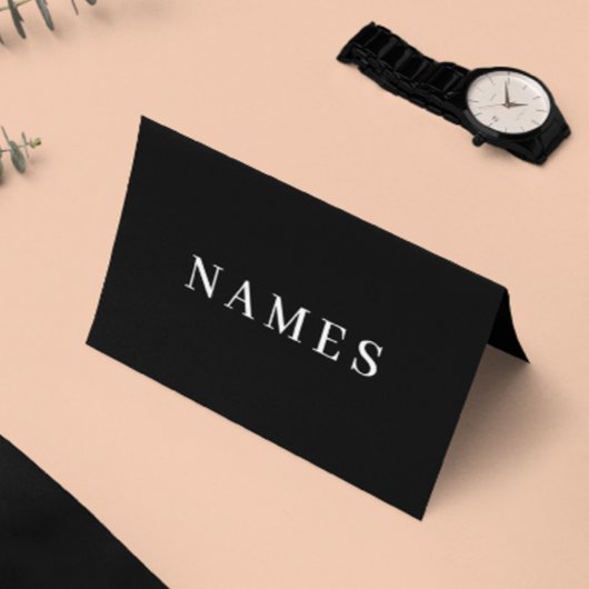 Eenvoudig zwart, aangepaste Jouw naam toevoegen el Feestdagen Kaart
