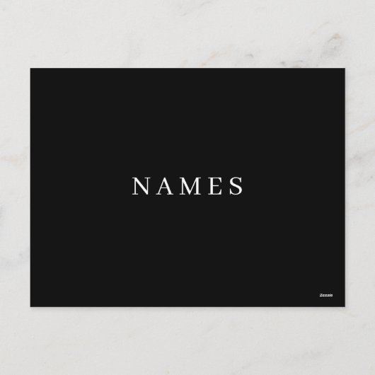 Eenvoudig zwart, aangepaste Jouw naam toevoegen el Feestdagenkaart (Achterkant)