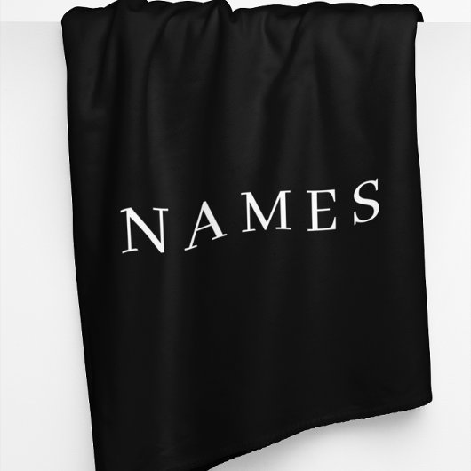 Eenvoudig zwart, aangepaste Jouw naam toevoegen el Fleece Deken