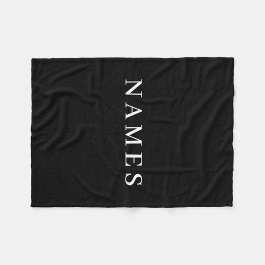 Eenvoudig zwart, aangepaste Jouw naam toevoegen el Fleece Deken (Voorkant (Horizontaal))
