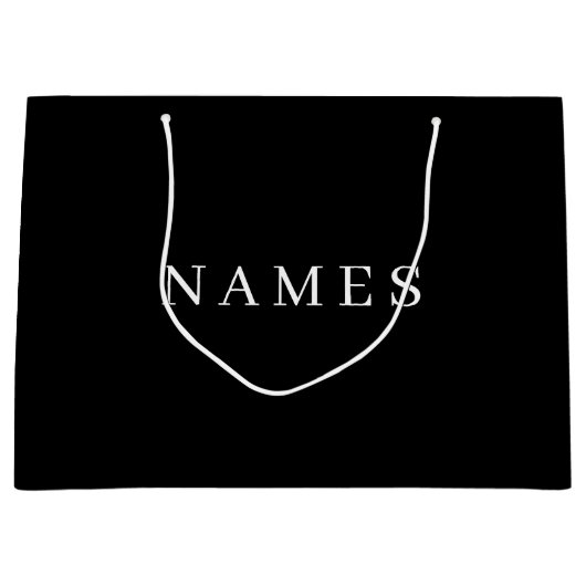 Eenvoudig zwart, aangepaste Jouw naam toevoegen el Groot Cadeauzakje (Voorkant)