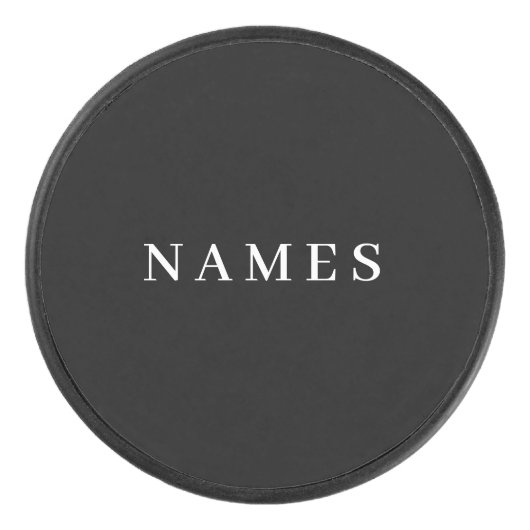 Eenvoudig zwart, aangepaste Jouw naam toevoegen el Hockey Puck (Voorkant)