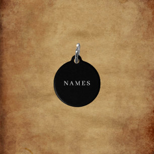 Eenvoudig zwart, aangepaste Jouw naam toevoegen el Huisdierpenning