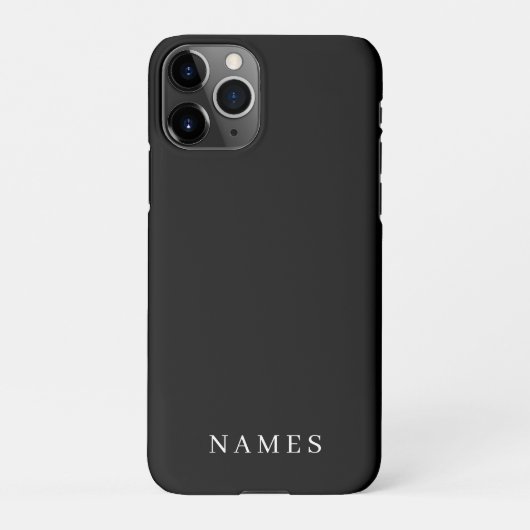 Eenvoudig zwart, aangepaste Jouw naam toevoegen el iPhone Hoesje (Achterkant)