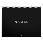 Eenvoudig zwart, aangepaste Jouw naam toevoegen el Kalender (Hoes)
