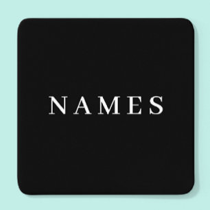Eenvoudig zwart, aangepaste Jouw naam toevoegen el Kartonnen Onderzetters