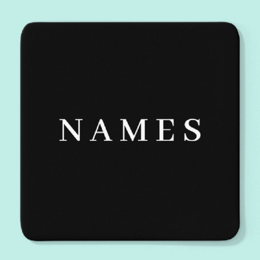 Eenvoudig zwart, aangepaste Jouw naam toevoegen el Kartonnen Onderzetters