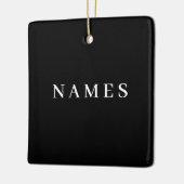 Eenvoudig zwart, aangepaste Jouw naam toevoegen el Keramisch Ornament (Links)