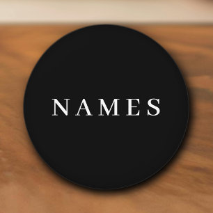 Eenvoudig zwart, aangepaste Jouw naam toevoegen el Keramische Knop