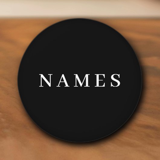 Eenvoudig zwart, aangepaste Jouw naam toevoegen el Keramische Knop
