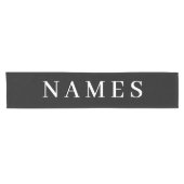 Eenvoudig zwart, aangepaste Jouw naam toevoegen el Korte Tafelloper (Horizontaal)