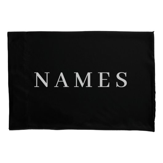 Eenvoudig zwart, aangepaste Jouw naam toevoegen el Kussensloop (Voorkant)