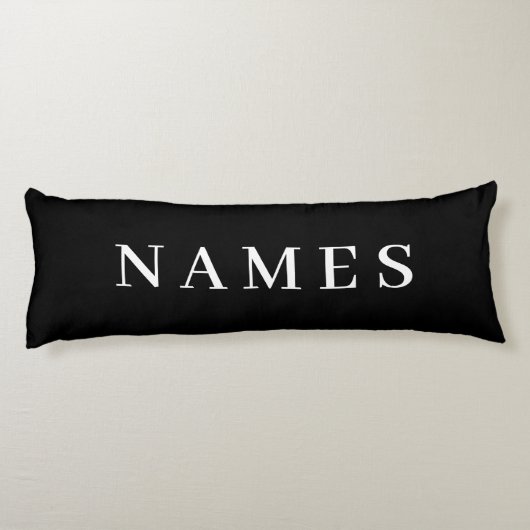 Eenvoudig zwart, aangepaste Jouw naam toevoegen el Lichaamskussen (Achterkant)