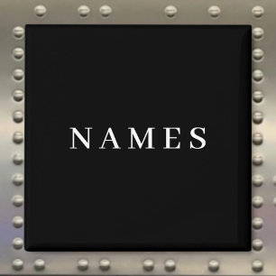 Eenvoudig zwart, aangepaste Jouw naam toevoegen el Magneet