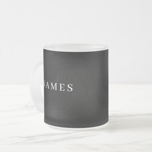 Eenvoudig zwart, aangepaste Jouw naam toevoegen el Matglas Koffiemok (Voorkant links)