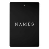 Eenvoudig zwart, aangepaste Jouw naam toevoegen el Mini Klembord (Achterkant)