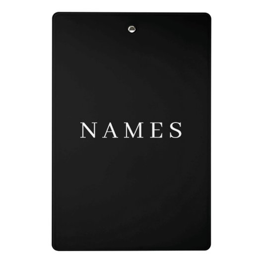 Eenvoudig zwart, aangepaste Jouw naam toevoegen el Mini Klembord (Achterkant)