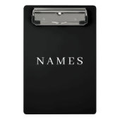 Eenvoudig zwart, aangepaste Jouw naam toevoegen el Mini Klembord (Voorkant)
