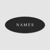 Eenvoudig zwart, aangepaste Jouw naam toevoegen el Naamplaatje (Voorkant)