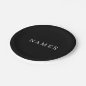 Eenvoudig zwart, aangepaste Jouw naam toevoegen el Papieren Bordje (Gekanteld)