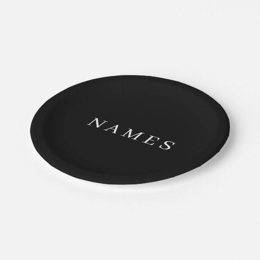Eenvoudig zwart, aangepaste Jouw naam toevoegen el Papieren Bordje (Gekanteld)