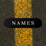 Eenvoudig zwart, aangepaste Jouw naam toevoegen el Persoonlijk Skateboard<br><div class="desc">Eenvoudige zwarte Douane voegt Jouw naam elegant Ontwerp voor iedereen toe.</div>