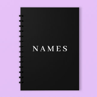 Eenvoudig zwart, aangepaste Jouw naam toevoegen el Planner