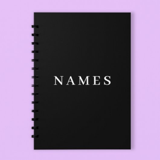 Eenvoudig zwart, aangepaste Jouw naam toevoegen el Planner