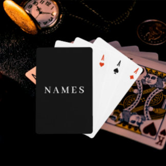 Eenvoudig zwart, aangepaste Jouw naam toevoegen el Pokerkaarten