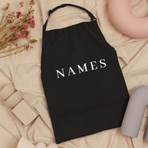 Eenvoudig zwart, aangepaste Jouw naam toevoegen el Schort