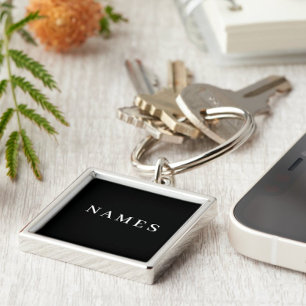 Eenvoudig zwart, aangepaste Jouw naam toevoegen el Sleutelhanger