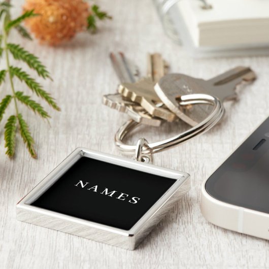 Eenvoudig zwart, aangepaste Jouw naam toevoegen el Sleutelhanger