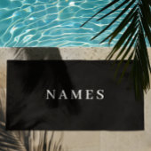 Eenvoudig zwart, aangepaste Jouw naam toevoegen el Strandlaken