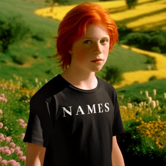 Eenvoudig zwart, aangepaste Jouw naam toevoegen el T-shirt