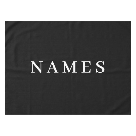 Eenvoudig zwart, aangepaste Jouw naam toevoegen el Tafelkleed (Voorkant (Horizontaal))