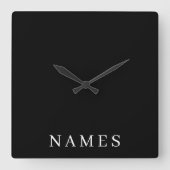 Eenvoudig zwart, aangepaste Jouw naam toevoegen el Vierkante Klok (Voorkant)