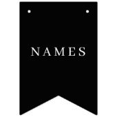 Eenvoudig zwart, aangepaste Jouw naam toevoegen el Vlaggetjes (Derde vlag)