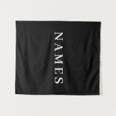 Eenvoudig zwart, aangepaste Jouw naam toevoegen el Wandkleed (Voorkant (horizontaal))