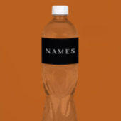 Eenvoudig zwart, aangepaste Jouw naam toevoegen el Waterfles Etiket