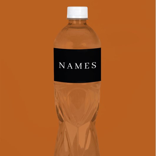Eenvoudig zwart, aangepaste Jouw naam toevoegen el Waterfles Etiket